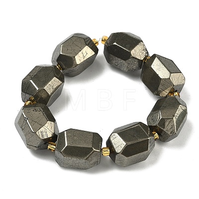 Natural Gold Pyrite/Golden Pyrite Beads Strands G-G459-C01-01-1