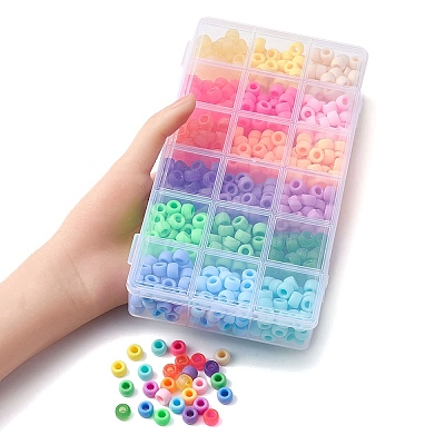 810Pcs 18 Style Opaque & Transparent Plastic Beads KY-YW0001-44-1