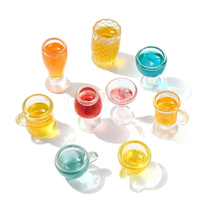 45Pcs 9 Styles Wine Transparent Resin Cabochons CRES-CJZ0009-02-1