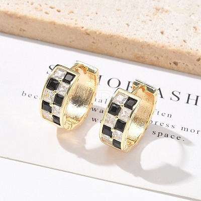 Brass Micro Pave Cubic Zirconia Hoop Earrings LS-EJEW-H152-01C-G-1