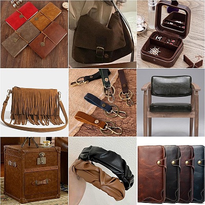 Rectangle PU Leather Fabric AJEW-WH0089-52B-05-1