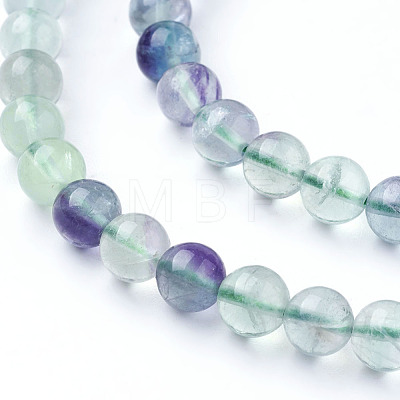 Natural Fluorite Beads Strands X-G-E112-6mm-19-1