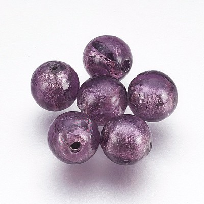 Handmade Silver Foil Lampwork Beads LAMP-J089-P12-1
