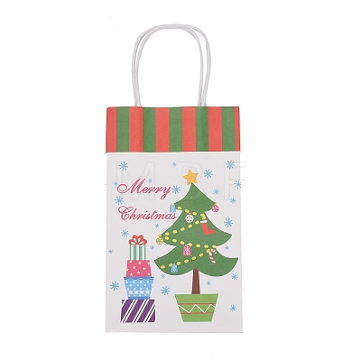 Christmas Theme Kraft Paper Gift Bags CARB-L009-A10-1