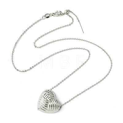 Rack Plating Brass Heart Pendant Necklaces for Women NJEW-G139-01P-1