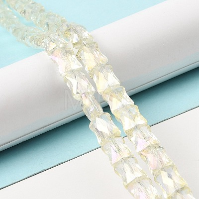 AB Color Plated Transparent Glass Beads Strands EGLA-P051-06A-A08-1