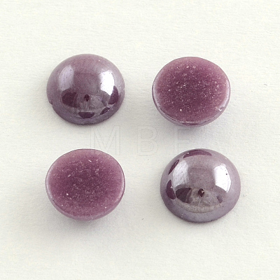 Pearlized Plated Opaque Glass Cabochons PORC-S801-6mm-16-1