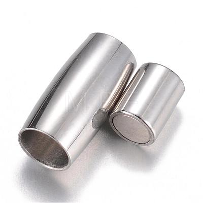 304 Stainless Steel Magnetic Clasps with Glue-in Ends STAS-G071-44P-1