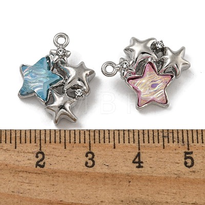 Rack Plating Alloy Rhinestone Pendants PALLOY-F312-04P-1