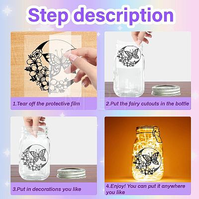 PVC Lamp Film for DIY Colorful Light Hanging Lamp Frosted Glass Jar DIY-WH0505-012-1