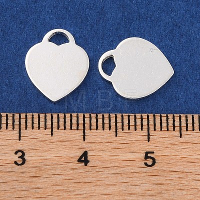 925 Sterling Silver Blank Heart Charms STER-F057-03S-02-1