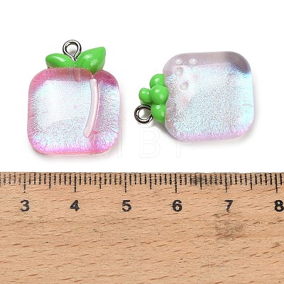Fruit Theme Transparent Resin Pendants RESI-B047-08-1