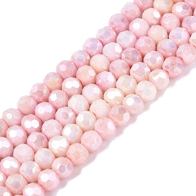 Anti-Tarnish Electroplate Glass Beads Strands EGLA-ZX010-4mm-04-1