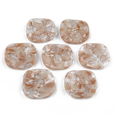 4-Hole Cellulose Acetate(Resin) Buttons BUTT-S026-008C-01-1