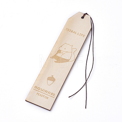 Wood Bookmarks AJEW-WH0098-33-1