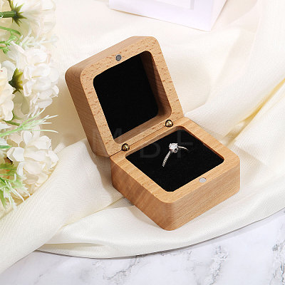 Wooden Jewelry Storage Magnetic Gift Case CON-WH0095-79B-1