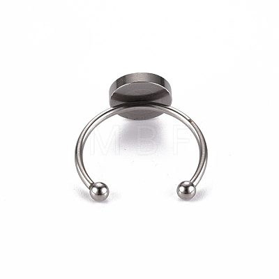 201 Stainless Steel Cuff Pad Ring Settings X-STAS-S080-042C-P-1