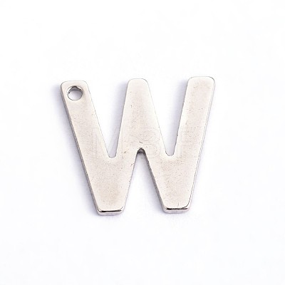 Tarnish Resistant 304 Stainless Steel Letter Charms STAS-O072-W-1