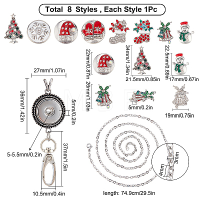 DIY Interchangeable Christmas Office Lanyard ID Badge Holder Necklace Making Kit DIY-SC0022-03-1