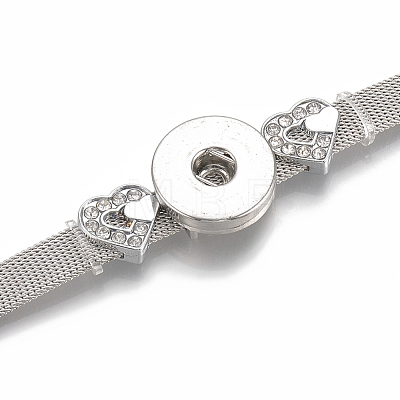Alloy Rhinestone Snap Cord Bracelet Making BJEW-S136-01-1