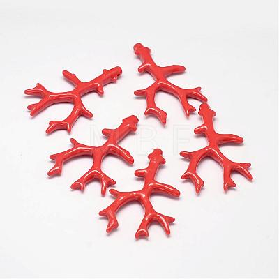 Branch Dyed Synthetical Coral Big Pendants CORA-L041-01-1