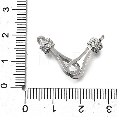 Brass Cubic Zirconia Hook and S-Hook Clasps KK-Q048-05P-1