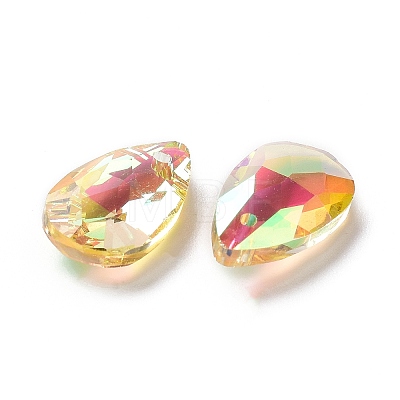 Faceted Teardrop Glass Pendants GLAA-O008-A17-1