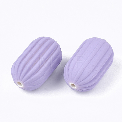 Rubberized Style Acrylic Corrugated Beads OACR-T014-18A-07-1