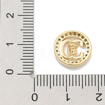 Rack Plating Brass Micro Pave Clear Cubic Zirconia Buttons KK-K293-12B-G-1