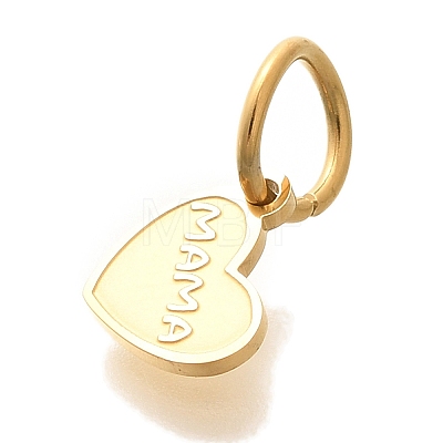 Mother's Day PVD Vacuum Plating 304 Stainless Steel Charms X-STAS-U035-10G-1