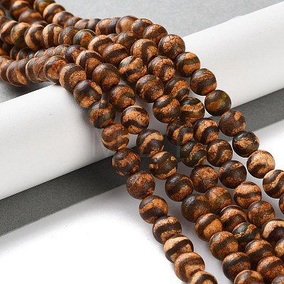 Dyed & Heated Tibetan Style dZi Beads Strands G-P564-A01-01A-1