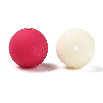 Rubberized Style Imitated Silicone Acrylic Beads MACR-T048-01A-03-1