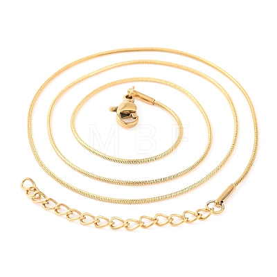 201 Stainless Steel Round Snake Chain Necklaces for Women NJEW-G140-06A-G-1-1