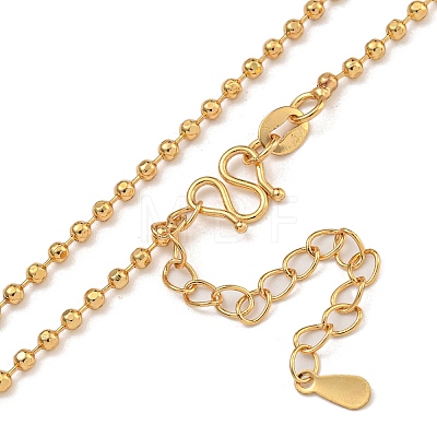 Brass Ball Chain Necklaces for Women NJEW-U011-07G-1