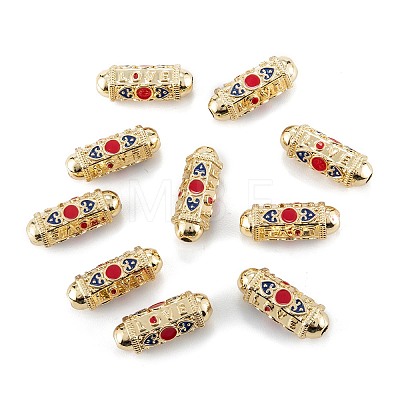 Real 18K Gold Plated Brass Tube Beads KK-A155-23G-A-1