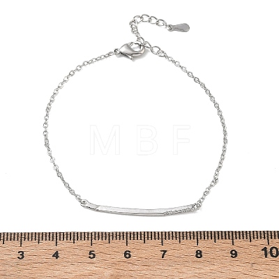 Brass Micro Pave Clear Cubic Zirconia Link Bracelets BJEW-E114-01B-P-1