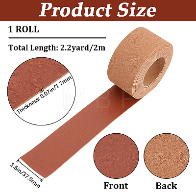 2M PVC Imitation Leather Ribbons SRIB-WH0011-125C-03-1