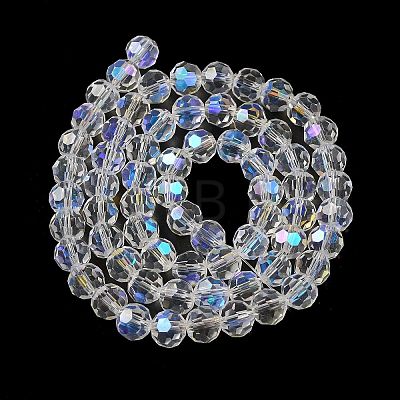 Electroplate Transparent Glass Beads Strands EGLA-A035-T8mm-L19-1