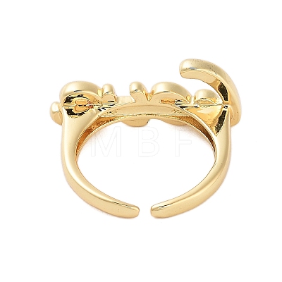 Bass LOVE Open Cuff Rings for Women RJEW-U012-01G-1