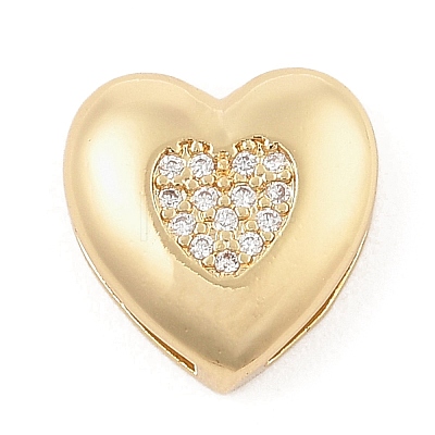 Brass Micro Pave Cubic Zirconia Slide Charms ZIRC-I068-07G-1