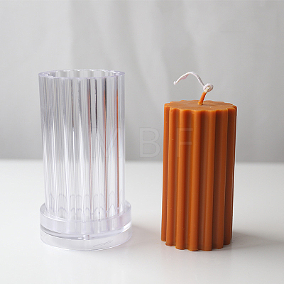 DIY Plastic Cylinder Rib Candle Molds CAND-PW0001-038-1