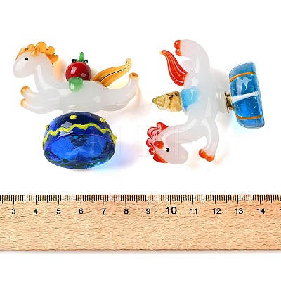 Handmade Lampwork Merry-go-round with Ingot & Tomato Figurines LA-CBADA4A-02-1