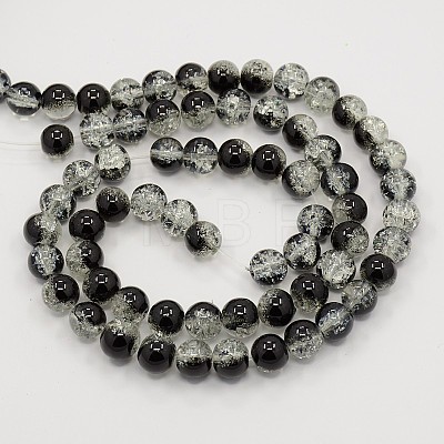 Two Tone Crackle Glass Beads Strands CCG-Q002-4mm-M-1
