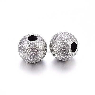 304 Stainless Steel Textured Beads STAS-F174-32P-C-1