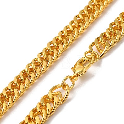 Iron Cuban Link Chain Necklaces for Women Men NJEW-A028-01G-G-1