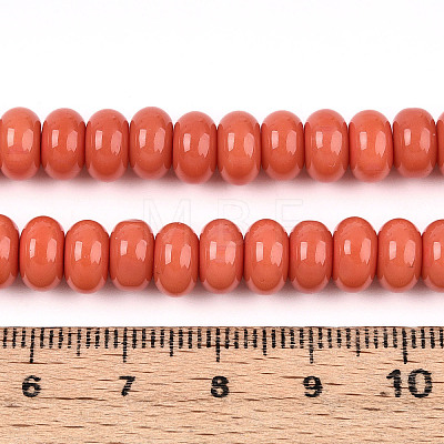 Opaque Spray Painted Glass Beads X-GLAA-ZX008-8mm-18E-1