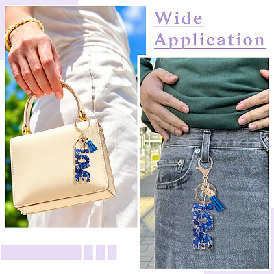 Alloy & Resin Tassel Keychainss AJEW-TADJ0001-20G-05-1