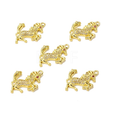 Brass Micro Pave Clear Cubic Zirconia Connector Charms KK-E068-VB020-1