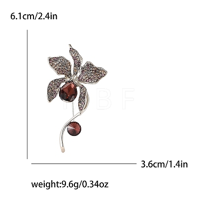 Alloy and Glass Rhinestone Brooch PW-WGA9E2C-01-1