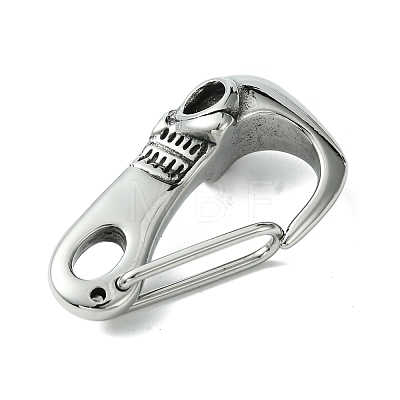 Tibetan Style 304 Stainless Steel Spring Gate Rings STAS-C099-10AS-1